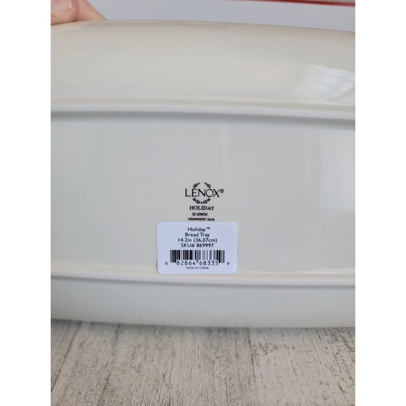 Lenox‎ NEW holiday bread tray serving platter mistletoe Xmas home decor - Picture 7 of 8